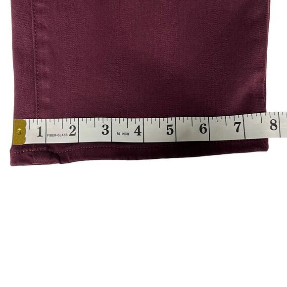 NYDJ Marilyn Straight Jeans Maroon Zip Fly Button Closure 5 Pocket Stretch 6 - Picture 12 of 16